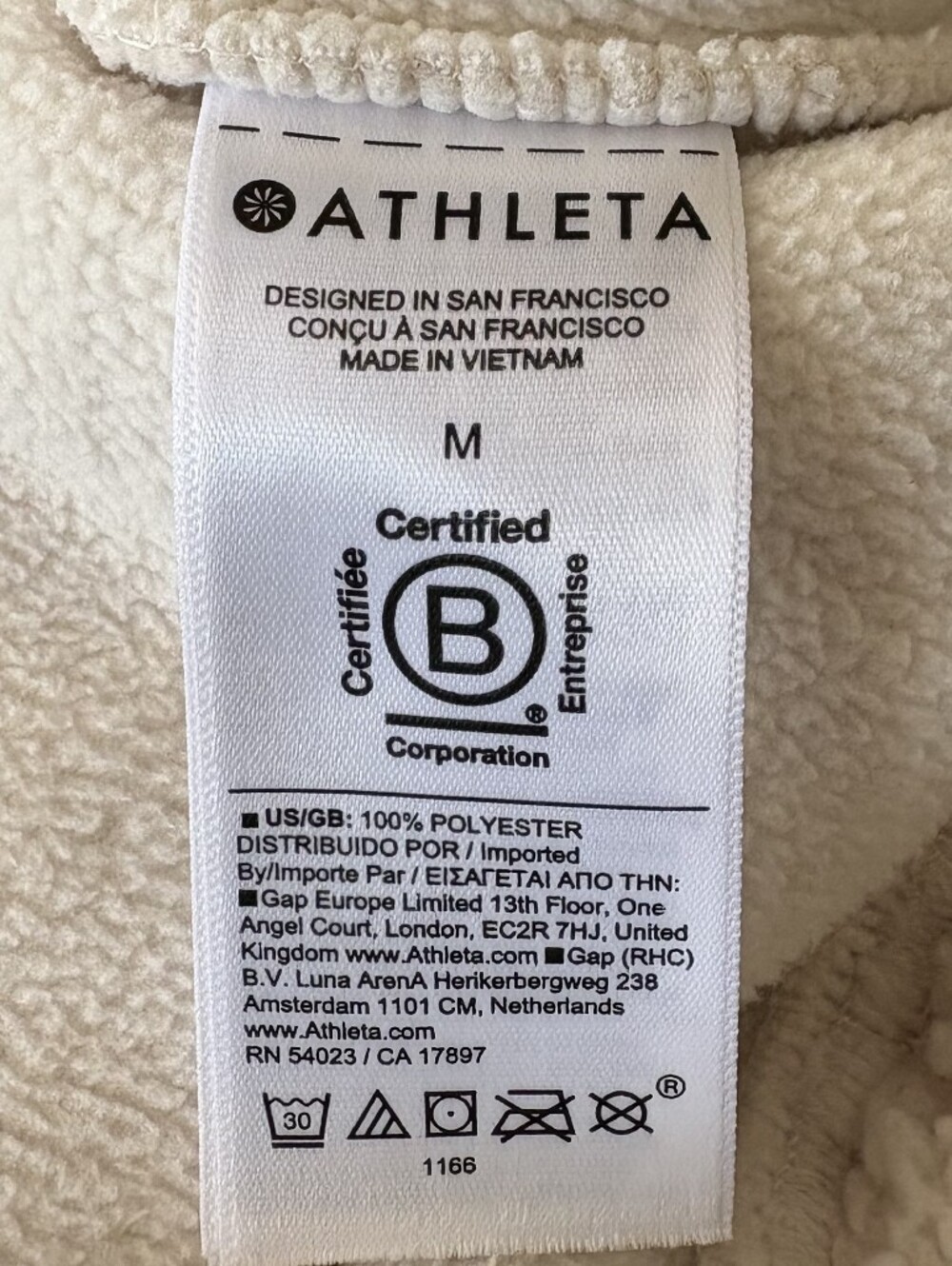 Athleta Cloud Fleece 1/2 Zip Pullover In Ivory M - Picture 9 of 10